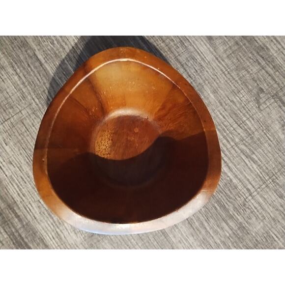 Bobby Flay Small Wooden Bowl Prep Cooking Serving Curved Wood Salt - Picture 5 of 5